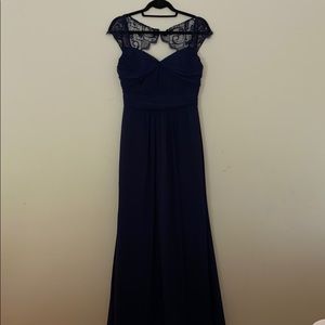 Hayley Paige Occasions Navy Blue Lace Wedding Dress